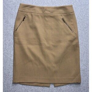 Ann Taylor LOFT Tan Pencil Skirt with Zipper Pockets - Size 4 - Career Wear